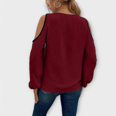 Scarlett - Blusa colorata con scollo quadrato
