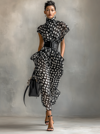 Abito lungo in chiffon da donna