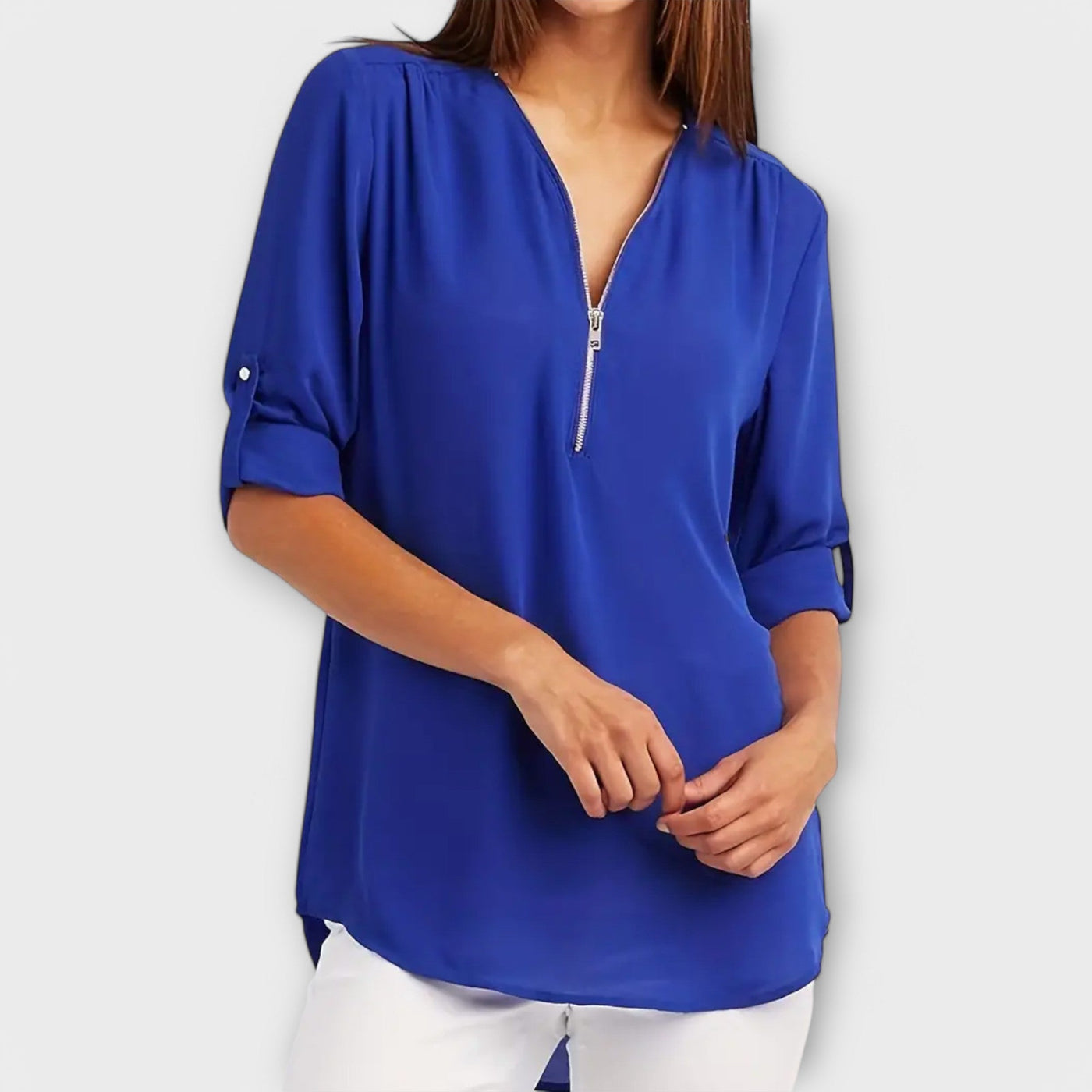 Olivia - Blusa casual con scollatura a V