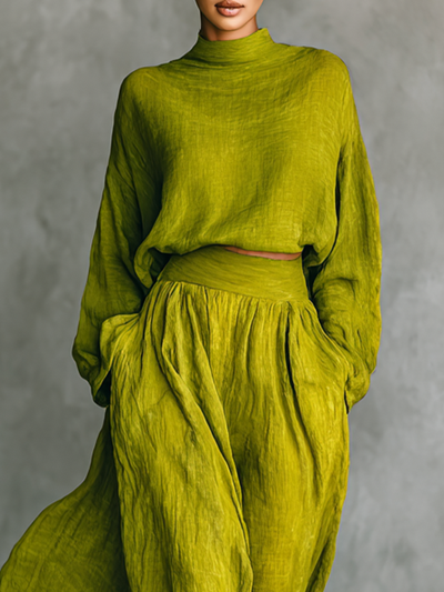 Completo Donna Verde con Collo Alto