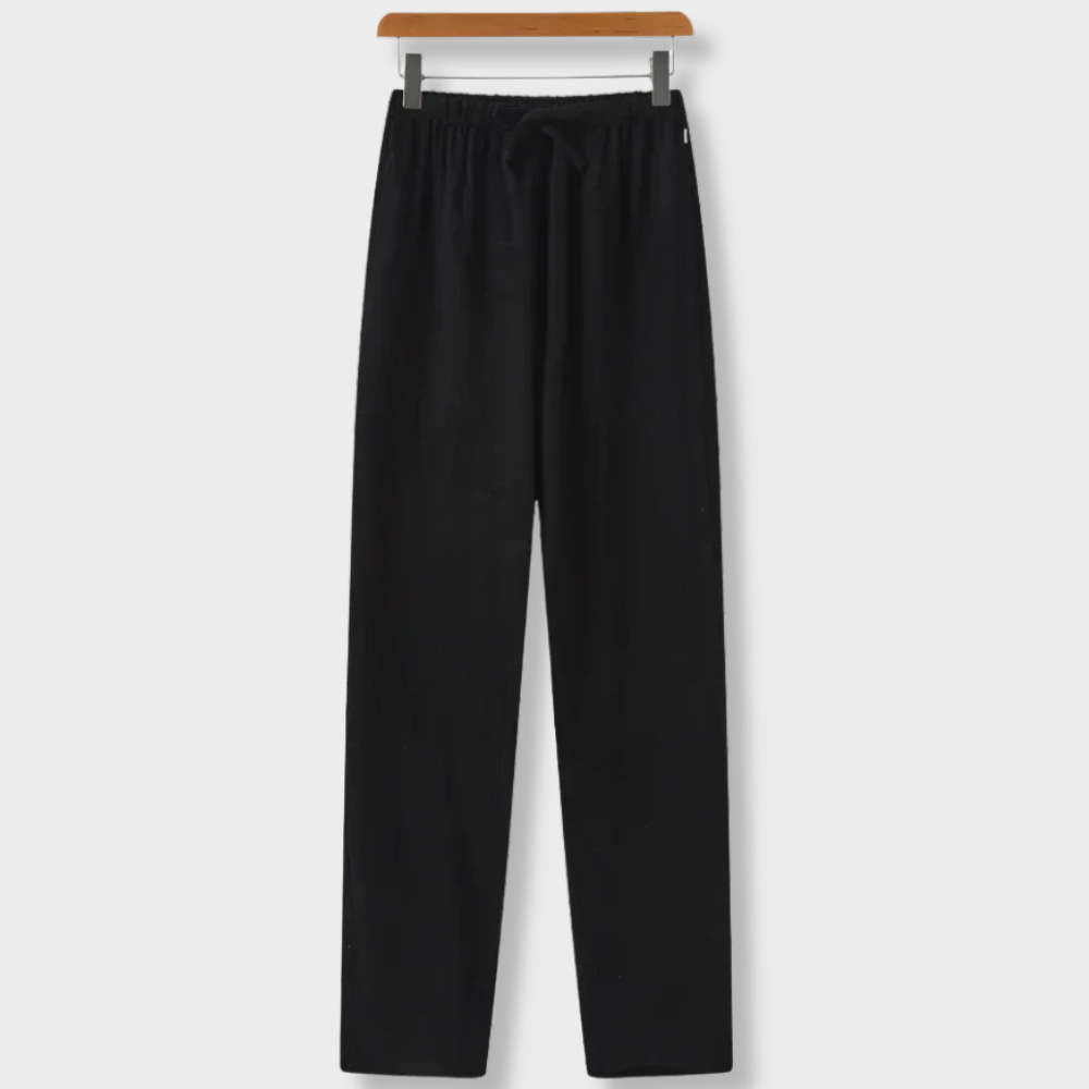 Pantaloni slim in lino