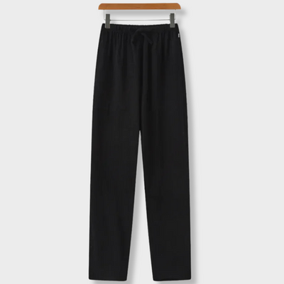 Pantaloni slim in lino