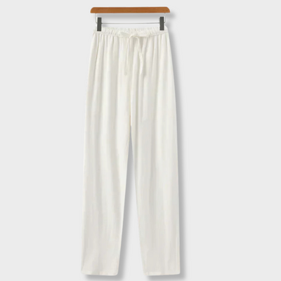 Pantaloni slim in lino