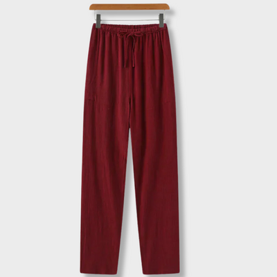 Pantaloni slim in lino