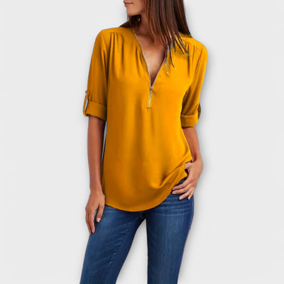 Olivia - Blusa casual con scollatura a V