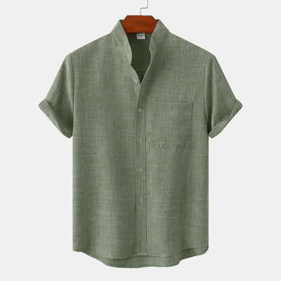 Camicia di cotone liscia con bottoni