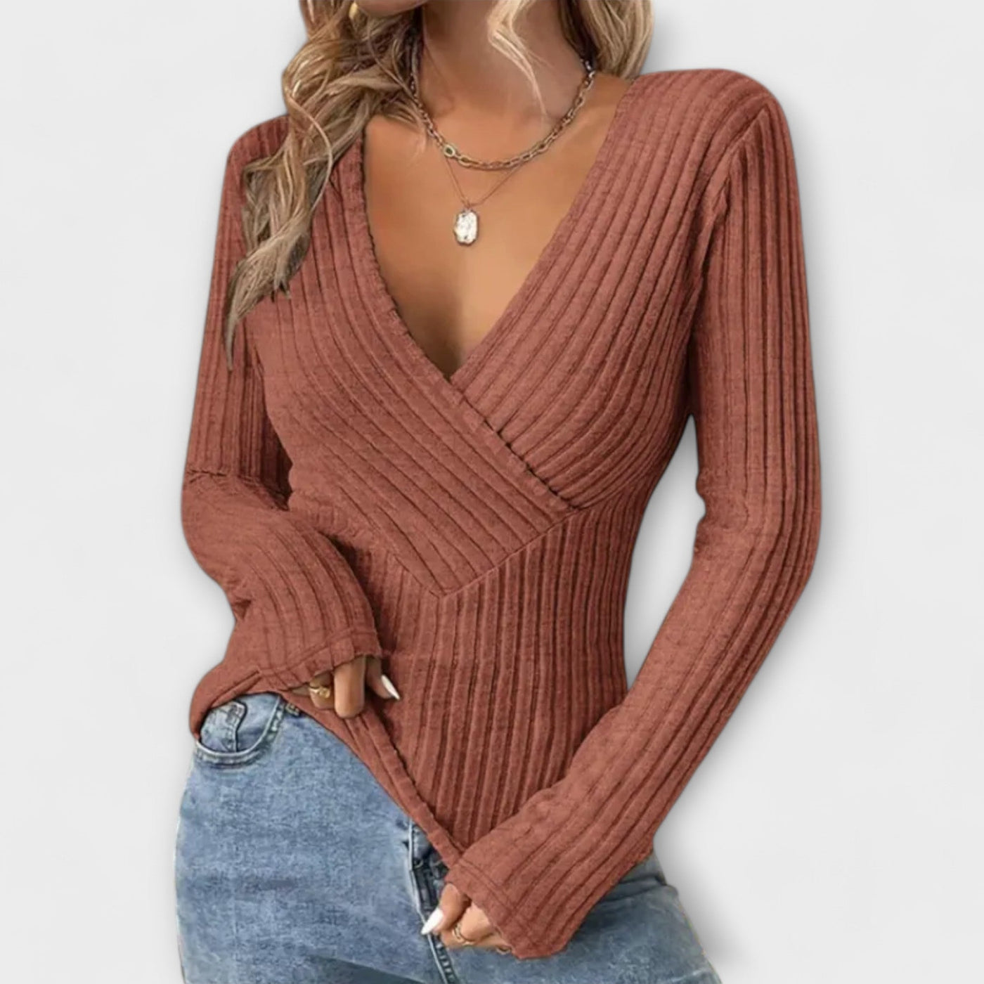 Emily - T-shirt a righe con dettaglio torciglione