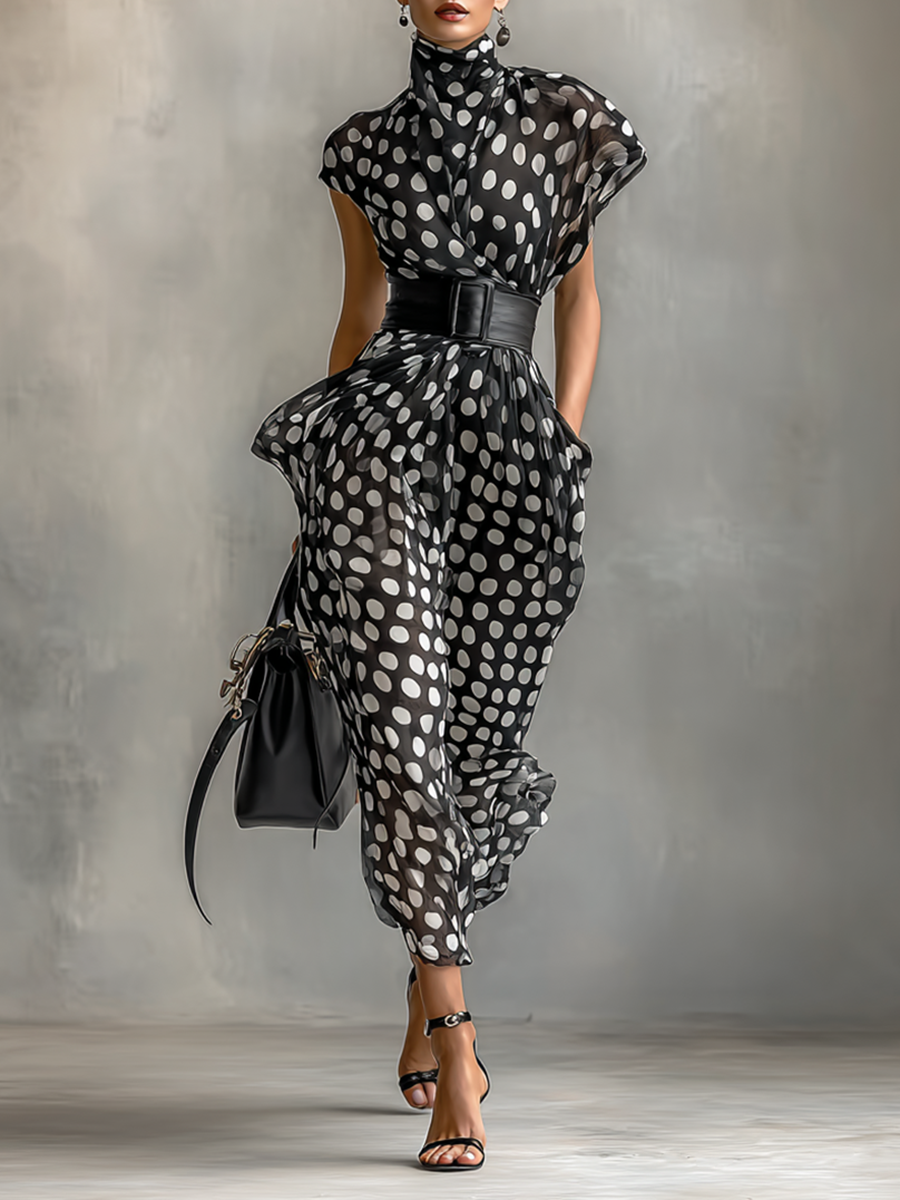 Abito lungo in chiffon da donna