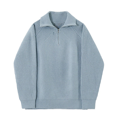 Lenoir™ | Pullover Azure con zip a quarti