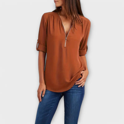 Olivia - Blusa casual con scollatura a V