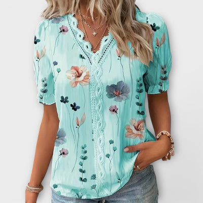 Emily - Blusa elegante con scollo a V