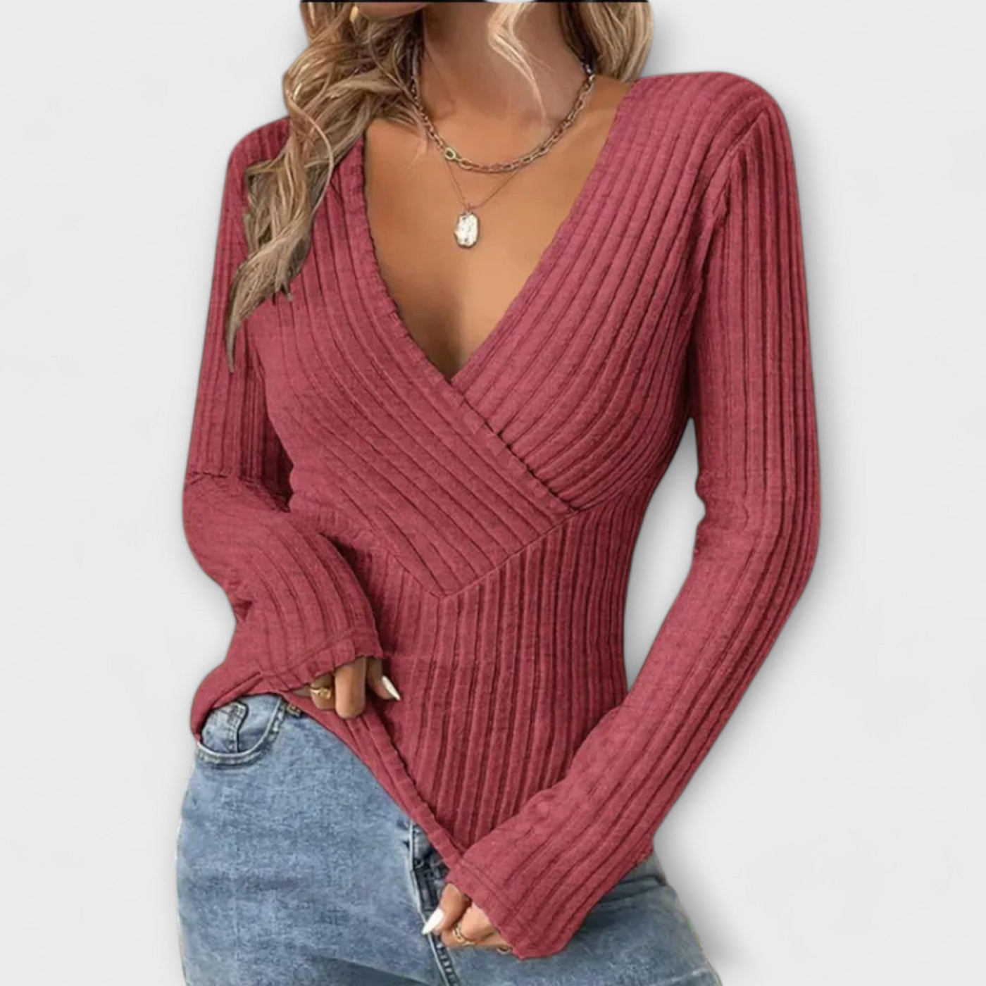 Emily - T-shirt a righe con dettaglio torciglione
