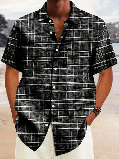 Lenoir™ | Chemise élégante à motif rayé et à carreaux