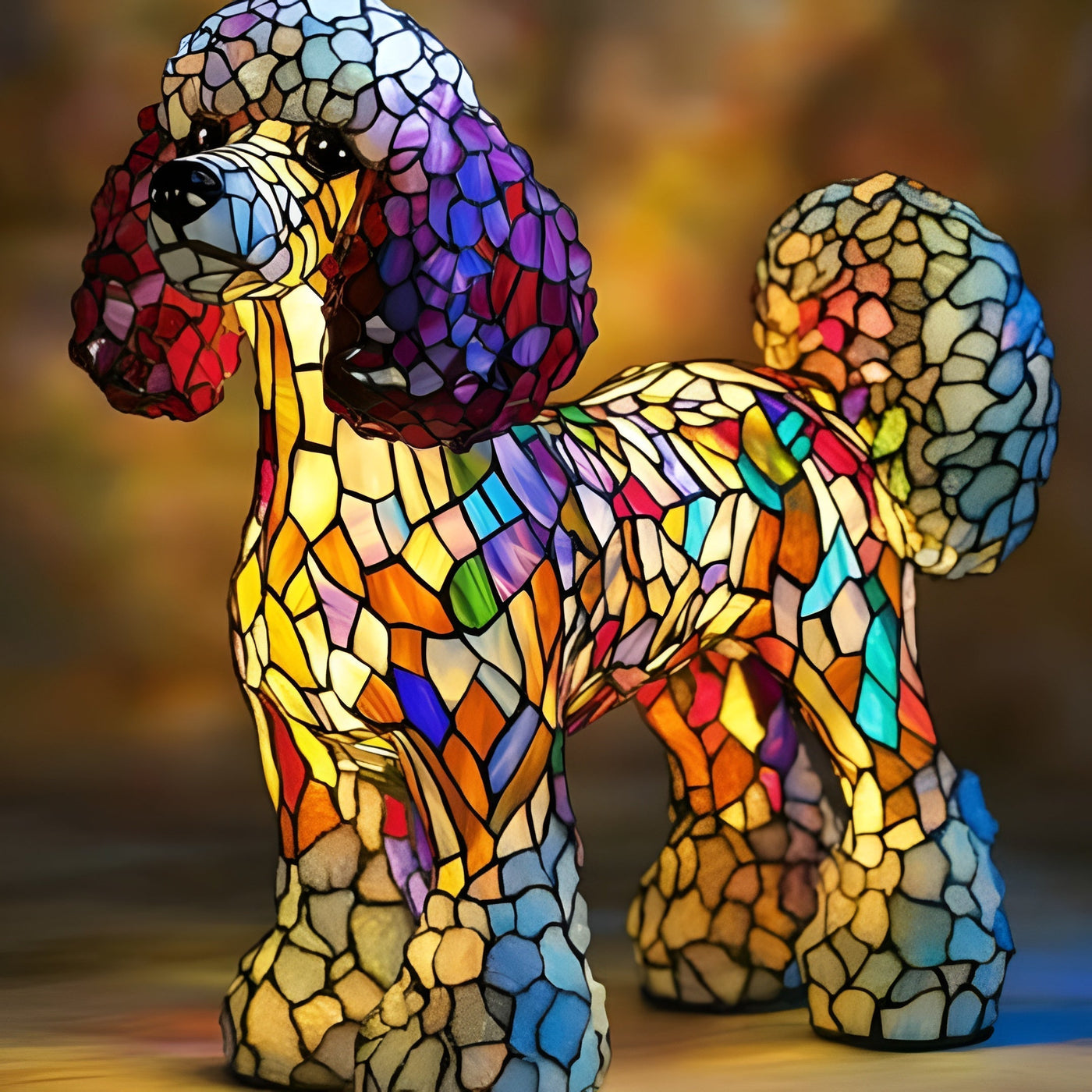 Pépette – Lampada magica per cani in vetro colorato