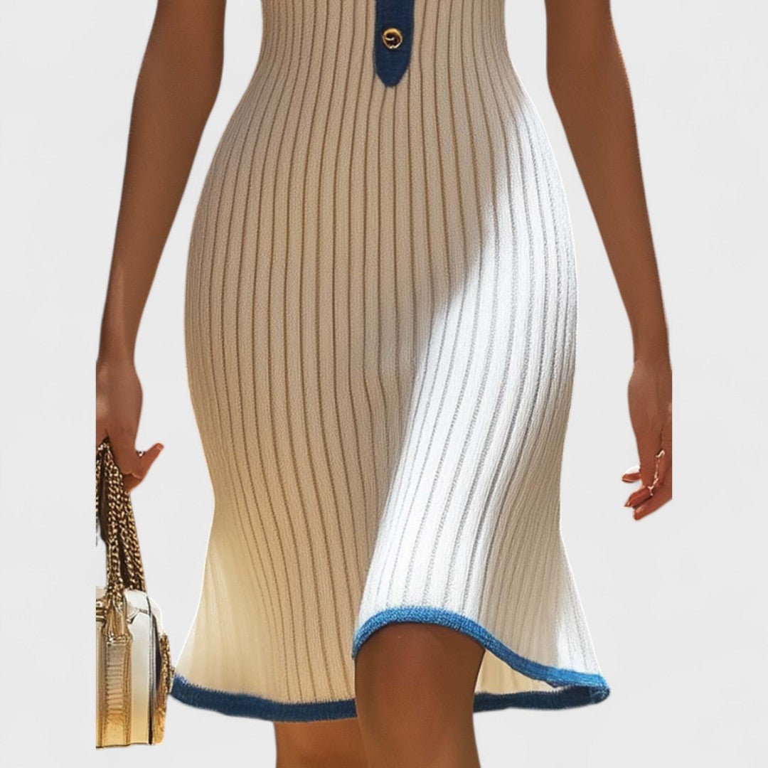 Elegante abito midi con gonna a sirena