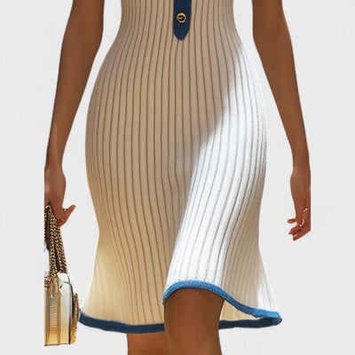 Elegante abito midi con gonna a sirena
