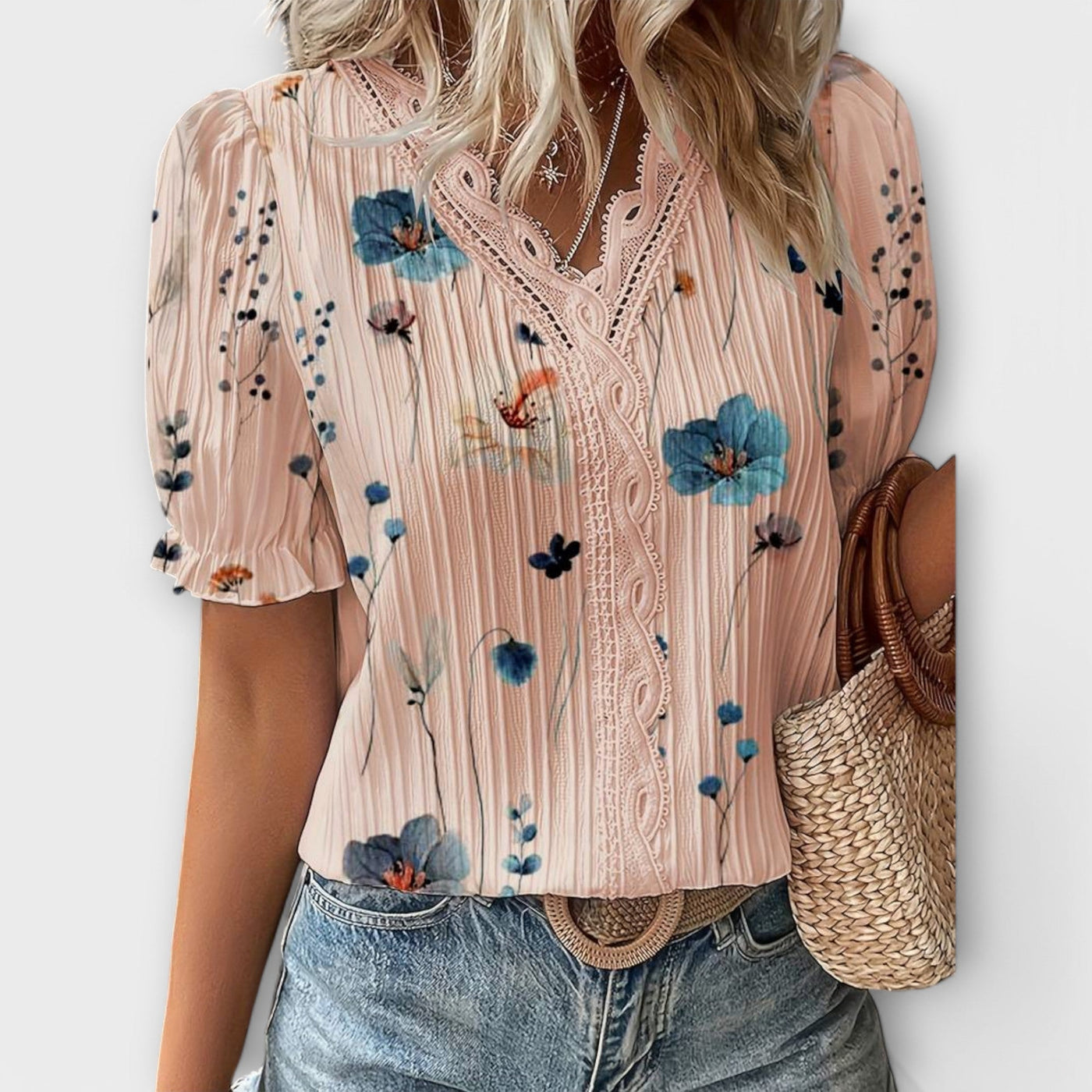 Emily - Blusa elegante con scollo a V