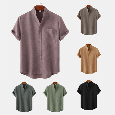 Camicia di cotone liscia con bottoni