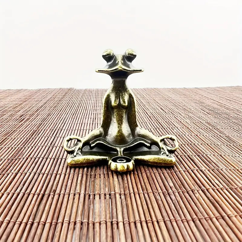 Meditoad - Elegante porta incenso in metallo a forma di zaba