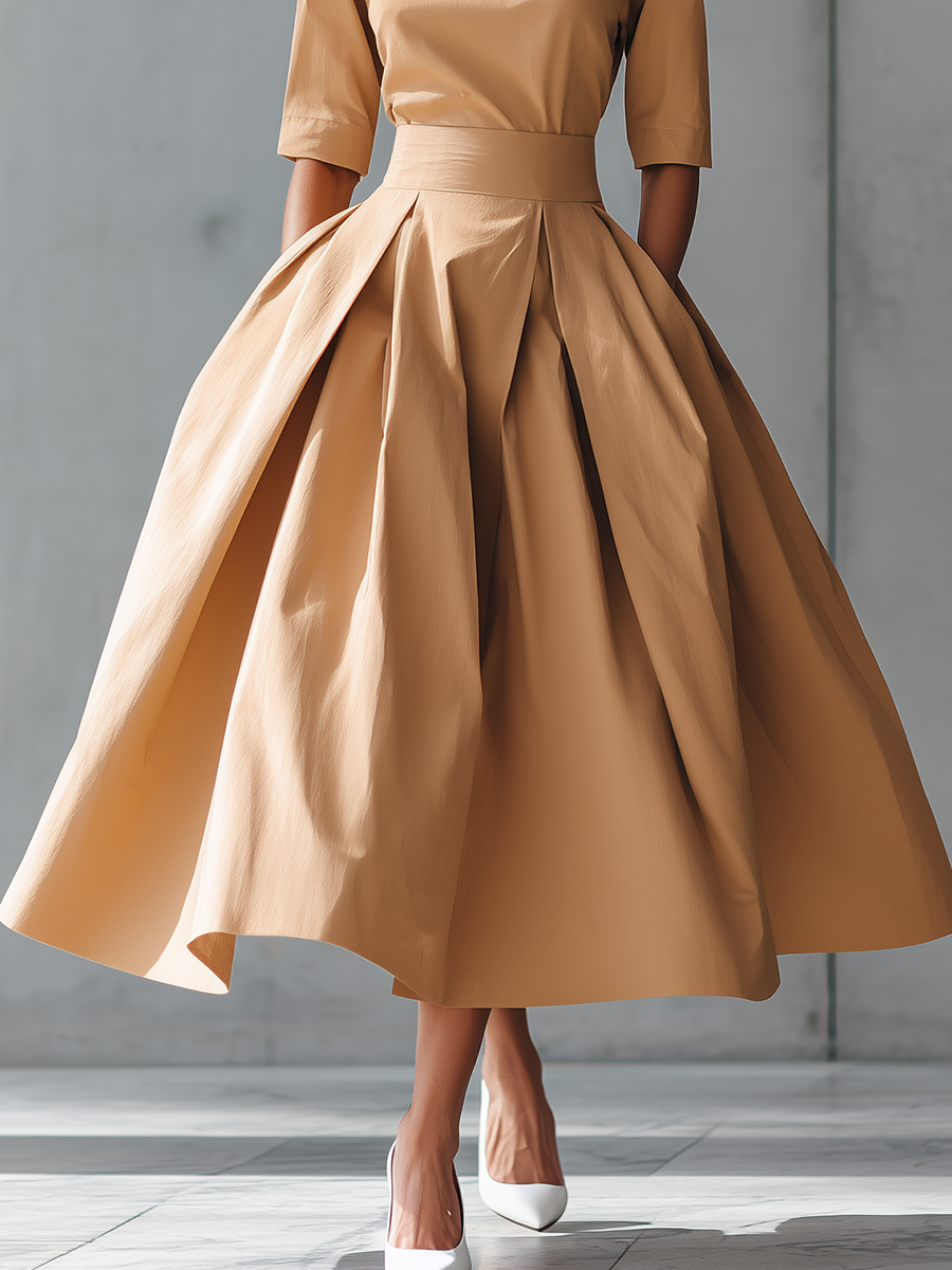 Abito Maxi in Cotone Strutturato da Donna