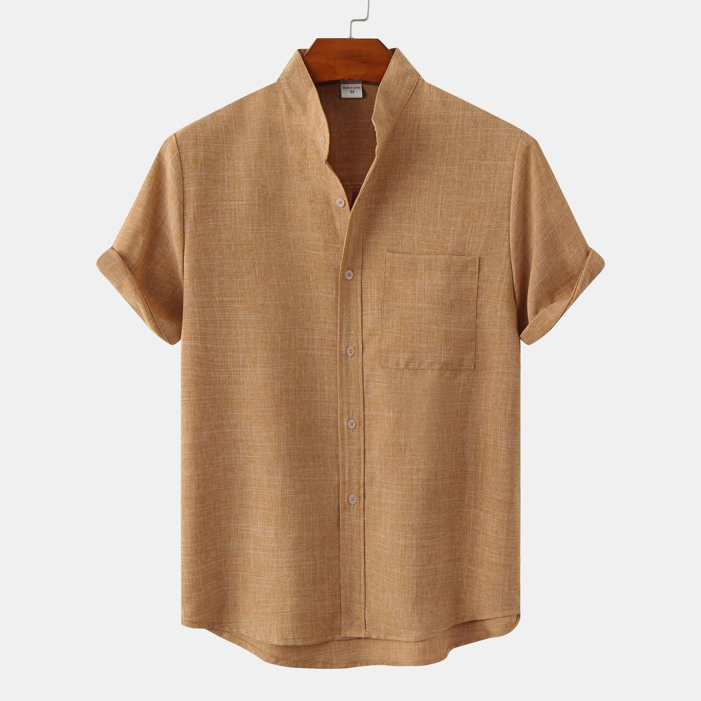 Camicia di cotone liscia con bottoni