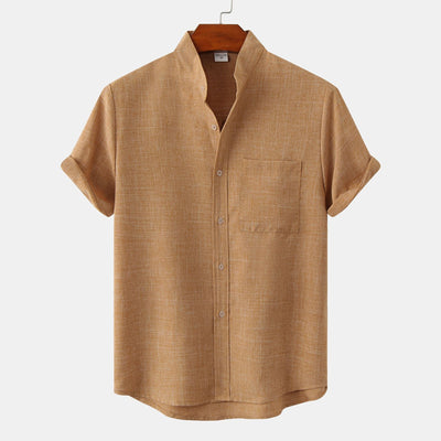 Camicia di cotone liscia con bottoni