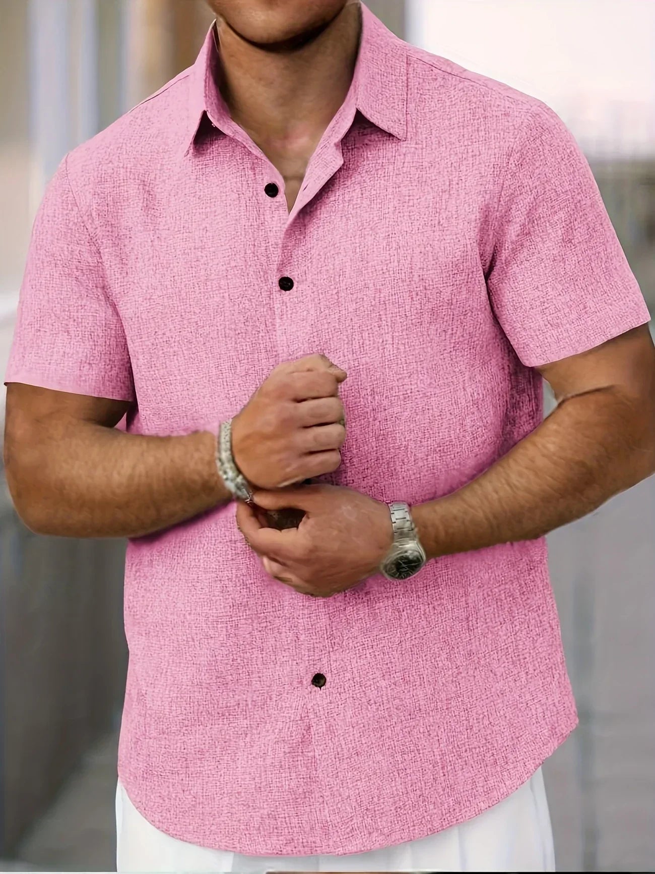 Lenoir™ | Chemise légère à manches courtes en mélange de lin