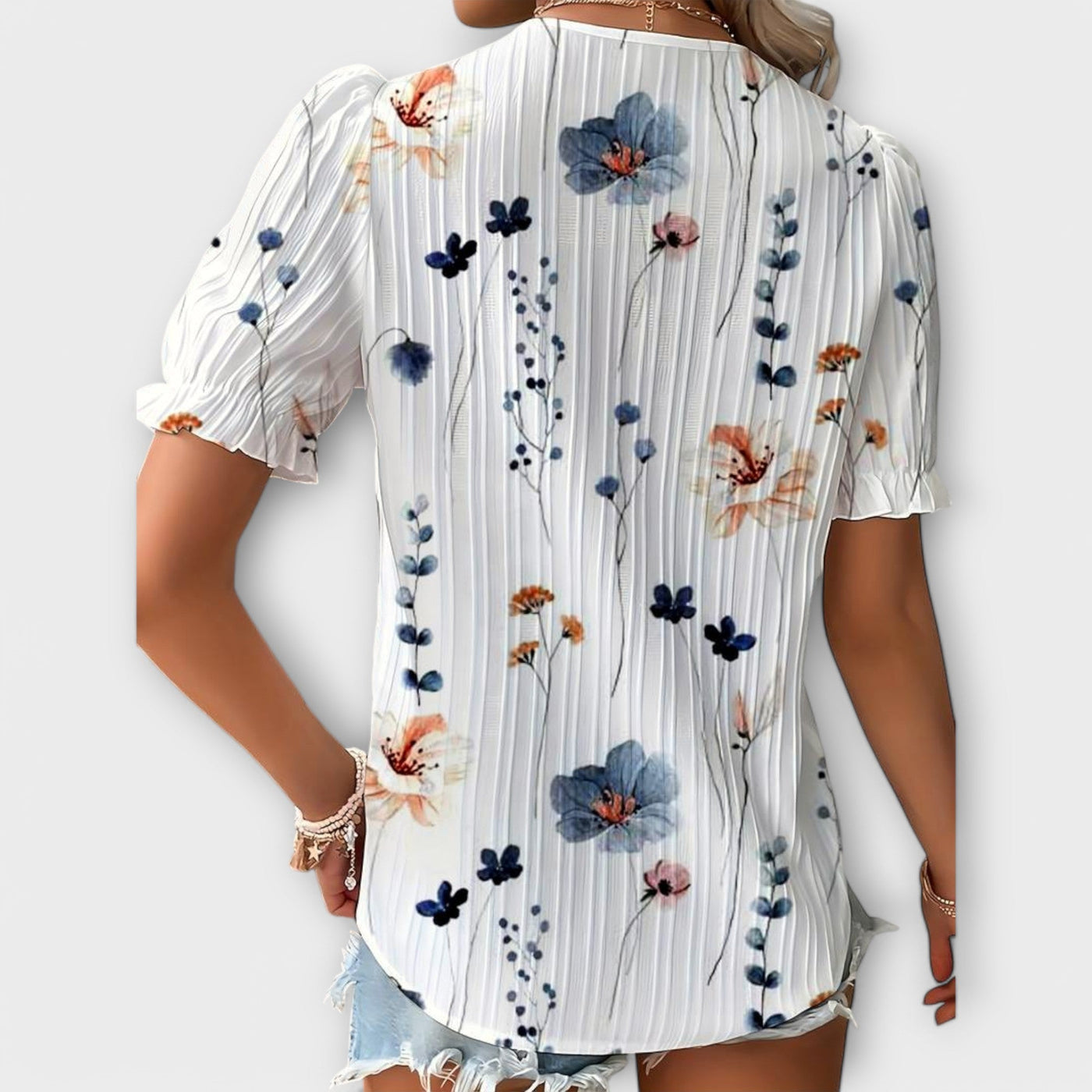 Emily - Blusa elegante con scollo a V