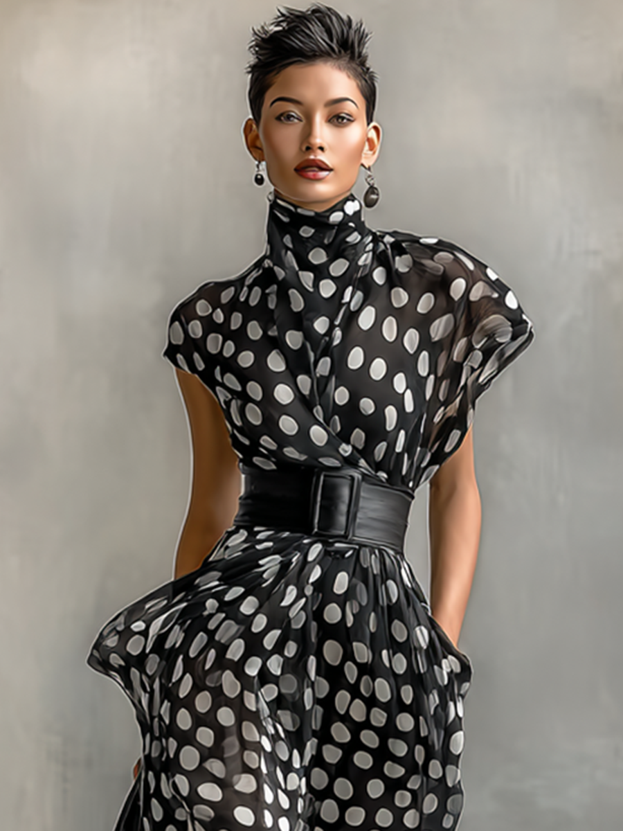 Abito lungo in chiffon da donna