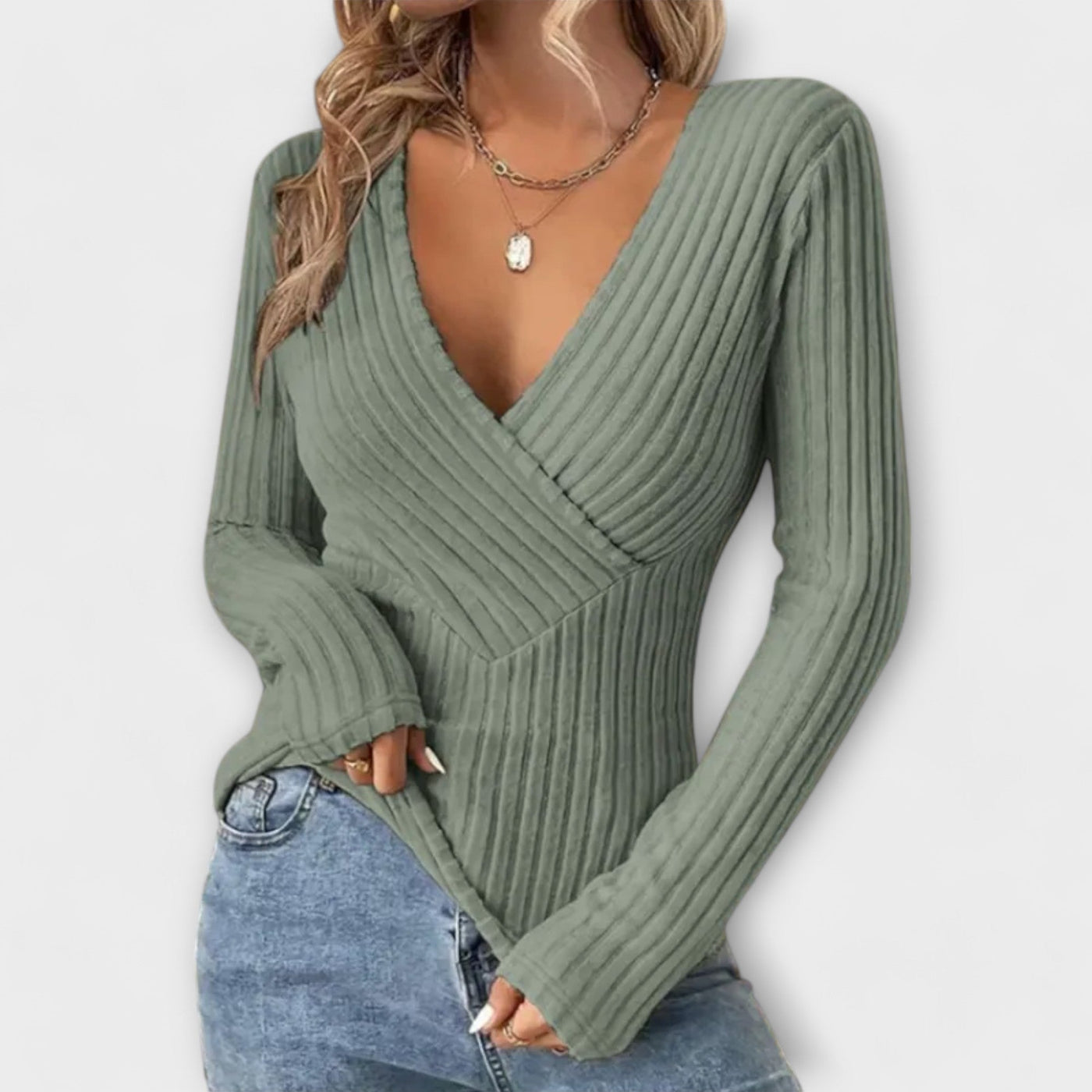 Emily - T-shirt a righe con dettaglio torciglione