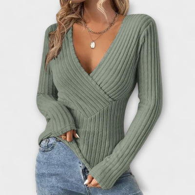 Emily - T-shirt a righe con dettaglio torciglione