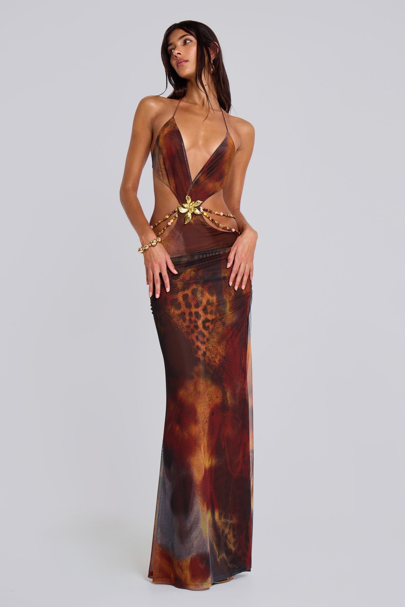 Abito Maxi Jungle Whiskey