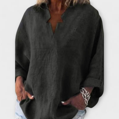 Rikarda - Blusa elegante da donna con scollo a V