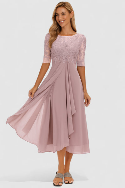 Abito da cerimonia elegante con pizzo