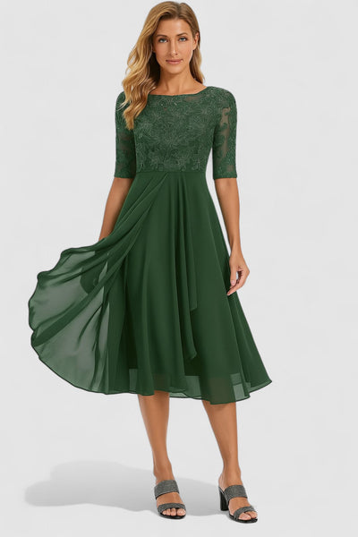 Abito da cerimonia elegante con pizzo