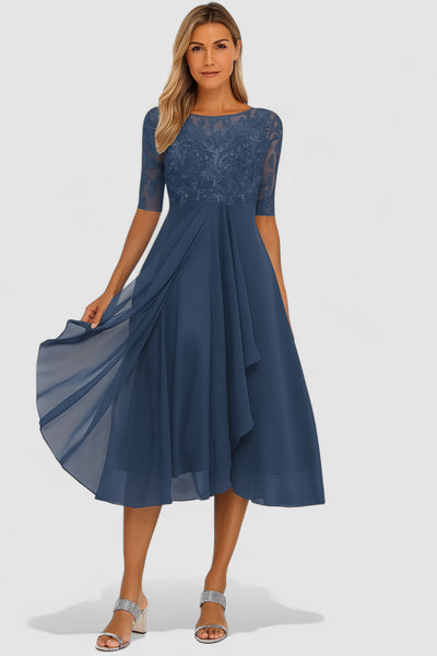 Abito da cerimonia elegante con pizzo