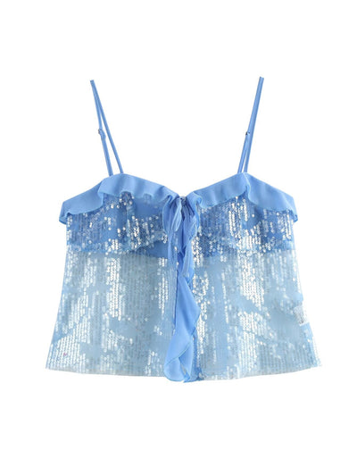 Clarissa | Top Halter con Paillettes