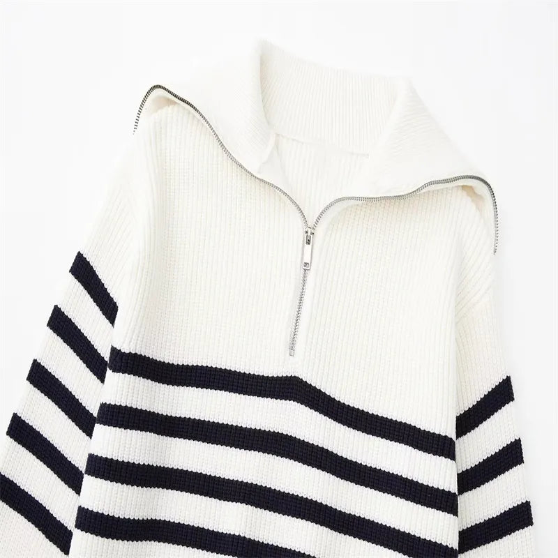 Lenoir™ | Pull con zip a righe