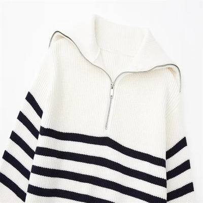Lenoir™ | Pull con zip a righe