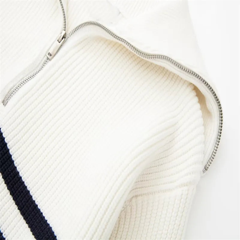 Lenoir™ | Pull con zip a righe