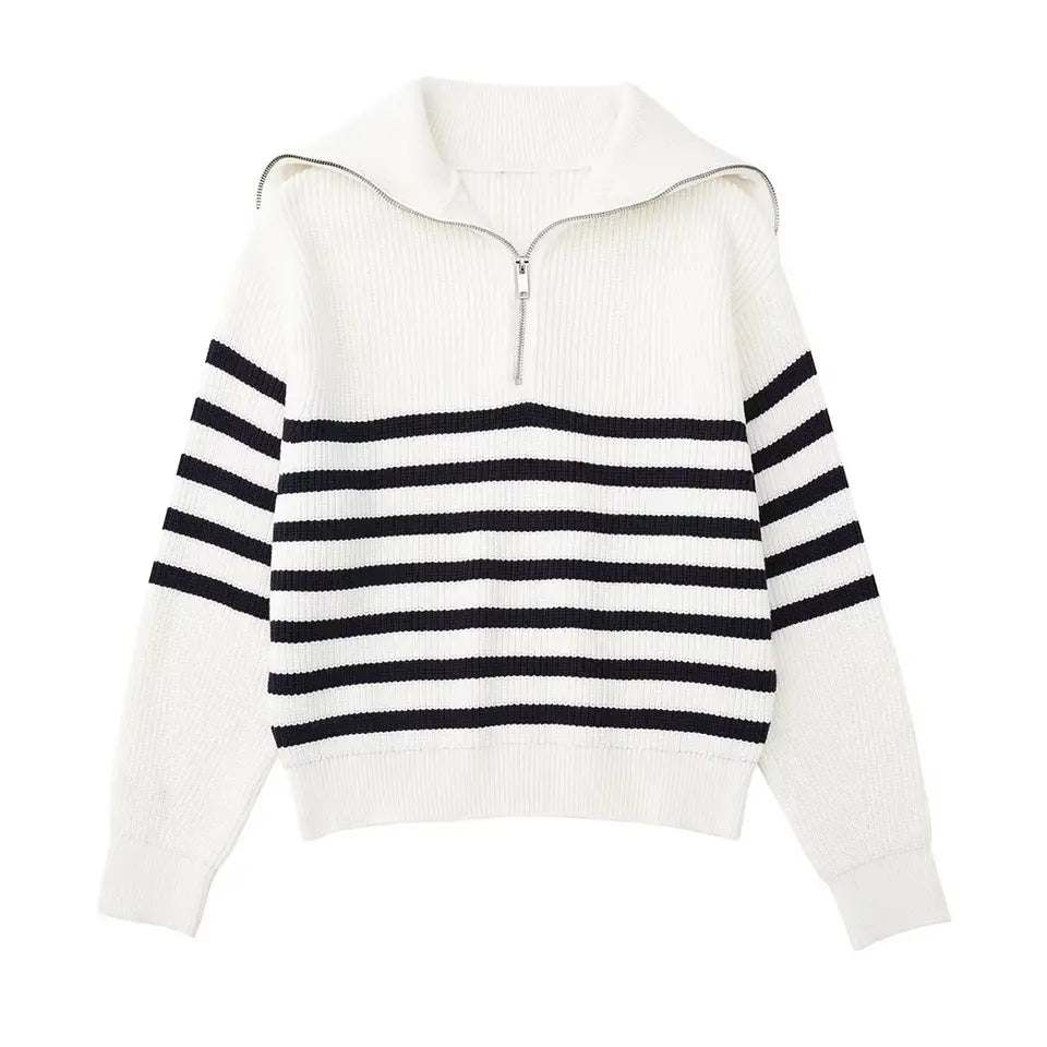 Lenoir™ | Pull con zip a righe