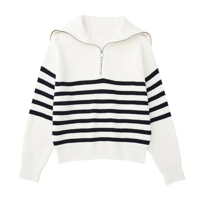 Lenoir™ | Pull con zip a righe