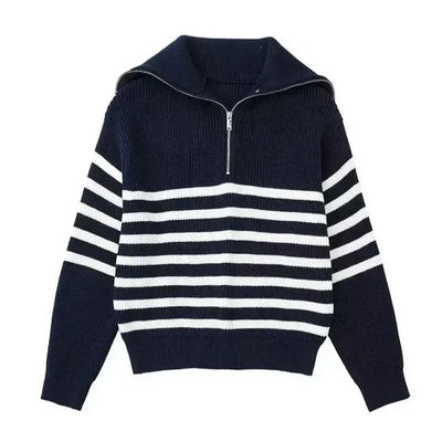 Lenoir™ | Pull con zip a righe
