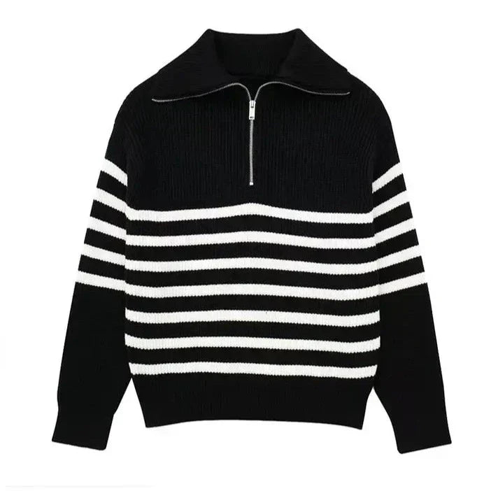 Lenoir™ | Pull con zip a righe