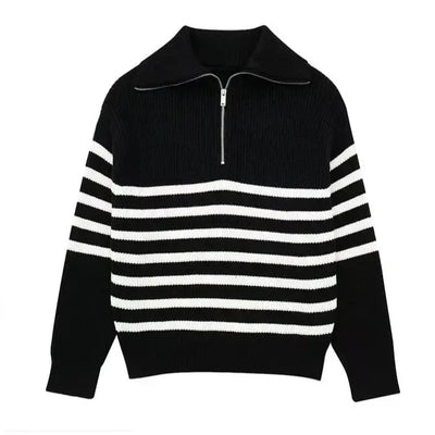 Lenoir™ | Pull con zip a righe