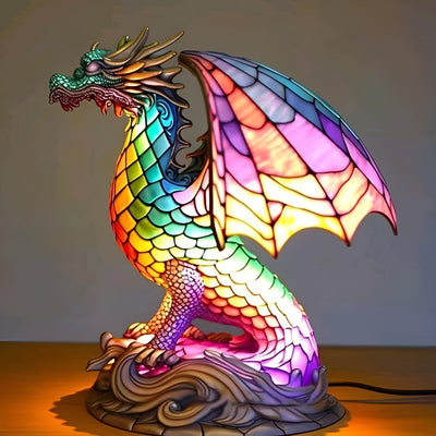 Gribouille – Lampada drago magica in vetro colorato