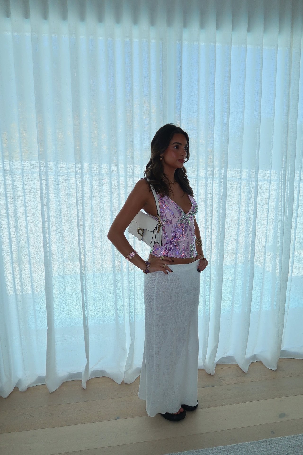 Ivanna | Top Halter con Paillettes