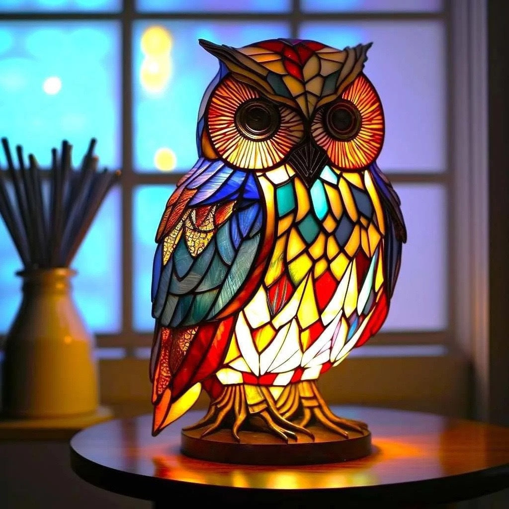 Loulou – Lampada gufo magica in vetro colorato