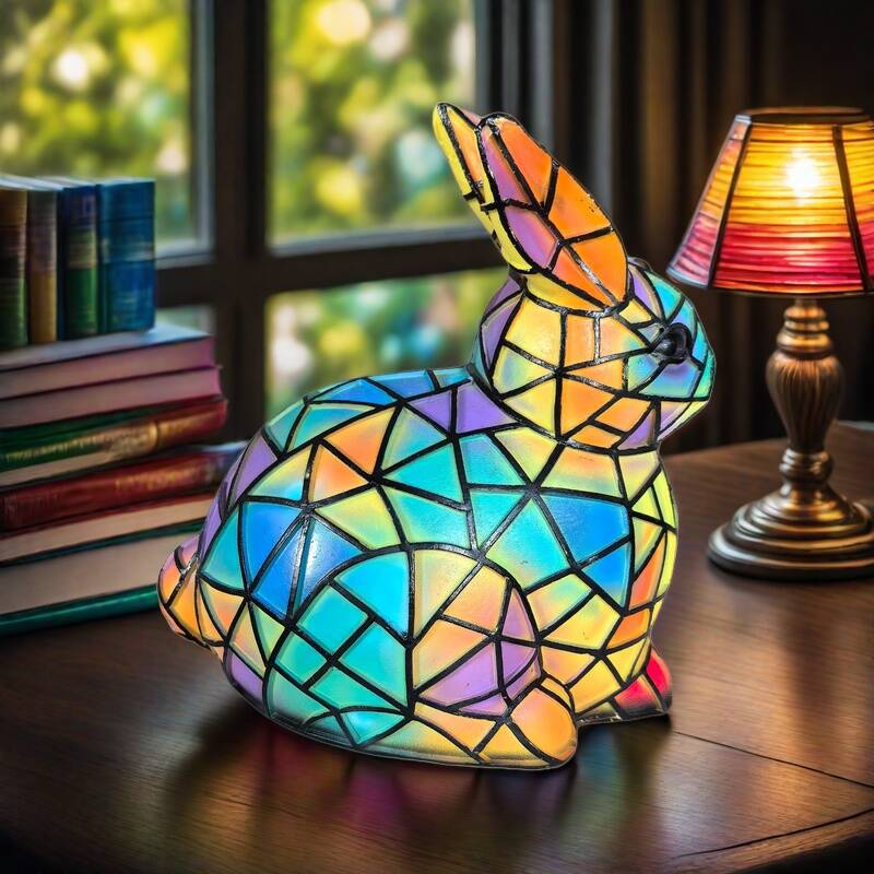 Lapinou – Lampada con coniglio in vetro colorato magico