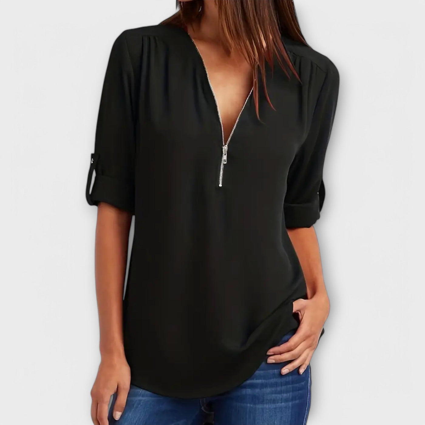 Olivia - Blusa casual con scollatura a V